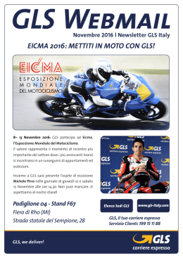 199 15 11 88 EICMA 2016: METTITI IN MOTO CON GLS!