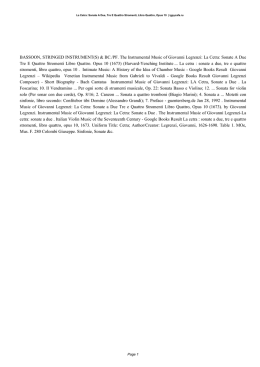 Sonate A Due, Tre E Quattro Stromenti, Libro Quattro, Opus 10 pdf