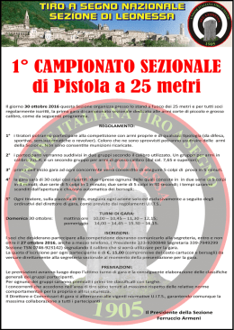 1 trofeo pistola 25m 2016 - Tiro a Segno Nazionale Sezione di