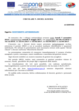 100 RICEVIMENTO ANTIMERIDIANO - GENITORI