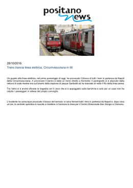 Treno trancia linea elettrica, Circumvesuviana in tilt 28/10/2016