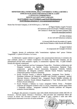 Decreto di costituzione commissione vigilanza vitto a.s. 2016-2017