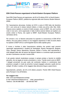 ESN Chieti-Pescara organizzerà la South