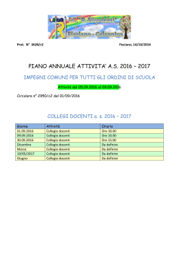 piano annuale attivita` as 2016 &ndash; 2017