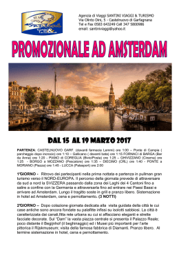 viaggio promozionale ad amsterdam dal 15 al 19 marzo 2017