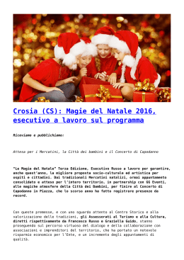 Crosia (CS): Magie del Natale 2016, esecutivo a lavoro sul