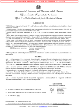 Decreto attribuzione 1^ posizione economica dall`1/01/2015
