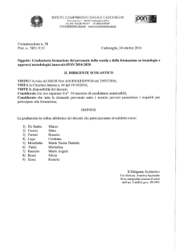 PON 2014-2020 - Graduatoria formazione personale della scuola e