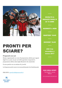 pronti per sciare? - Centro Sportivo San Carlo