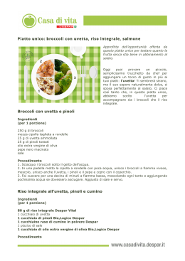 Piatto unico: broccoli con uvetta, riso integrale