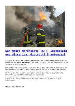San Mauro Marchesato (KR): Incendiata una discarica, distrutti 5