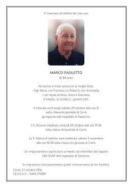 Marco Paoletto - Annunci Funebri