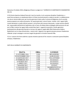 comunicato - Badminton Lombardia