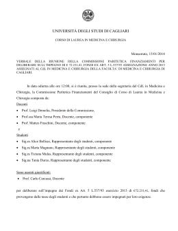 Corsi - Università degli studi di Cagliari.