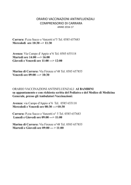 Carrara Calendario vaccinazioni - Azienda USL 1 di Massa e Carrara