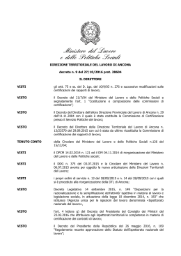 Decreto Direttoriale n. 9 - Ministero del Lavoro e delle Politiche Sociali