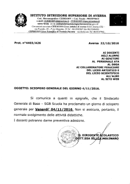 SCIOPERO GENERALE DEL 04-11-2016