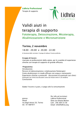 Terapie di Supporto – 02 Novembre Torino