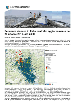Sequenza sismica in Italia centrale