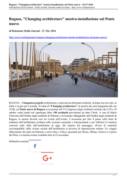 Ragusa, "Changing architecture" mostra