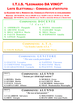 Nel PDF i candidati al consiglio d`istituto di tutte le