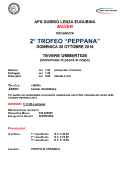 2° Trofeo Peppana Lenza Eugubina 30 ottobre Tevere Umbertide