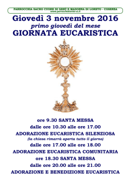 giornata eucaristica - Parrocchia Sacro Cuore di Gesù e Madonna di