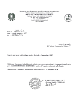 Permessi per motivi di studio - anno solare 2017