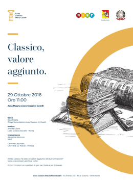 Classico, valore aggiunto 2 - Liceo Classico "Mario Cutelli"
