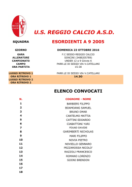 Campionato - US Reggio Calcio ASD