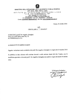 103 VARIAZIONE ORARIO CLASSI 2K - 5L