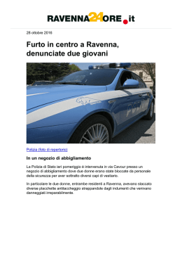 Furto in centro a Ravenna, denunciate due giovani