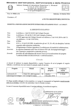 Leggi tutto - Istituto Statale di Istruzione Superiore Einaudi