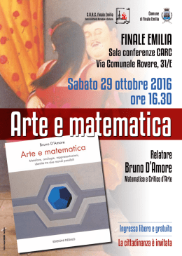 Conferenza su Arte e Matematica a Finale Emila, 29 ottobre 2016