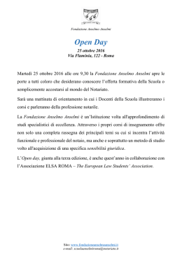 Open Day - Fondazione Anselmo Anselmi