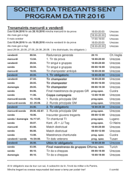 societa da tregants sent program da tir 2016