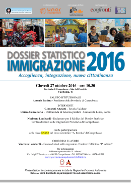 Campobasso - Dossier Statistico Immigrazione