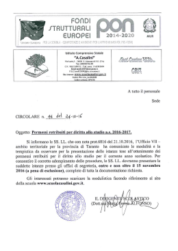 Permessi retribuiti per diritto allo studio