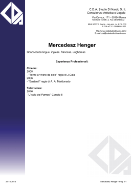 Mercedesz Henger - CDA Studio Di Nardo