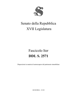 Senato della Repubblica XVII Legislatura Fascicolo Iter DDL S. 2571