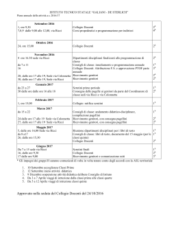Piano annuale delle attivit&agrave; 2016-2017 - ITCG "Galiani