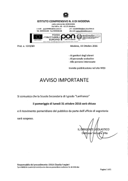 Leggi qui l`avviso - Istituto Comprensivo 6 Modena