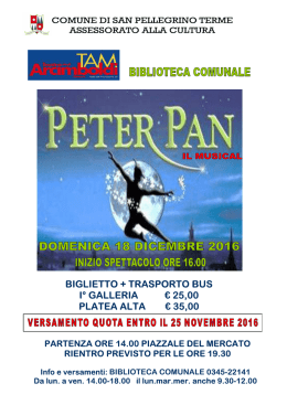 peter pan musical - Comune di San Pellegrino Terme