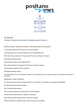 Positano: Elenco dei ristoranti e alberghi aperti d