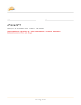 COMUNICATO - Energy Planet
