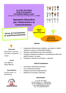 Operatore Educativo per l`Autonomia e la Comunicazione