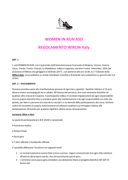 WOMEN IN RUN ASD REGOLAMENTO WIRUN Italy