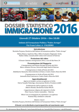 Palermo - Dossier Statistico Immigrazione