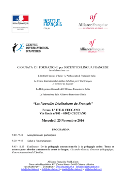 Programma JPF 2016 - AF SudLatium Alliance Francaise