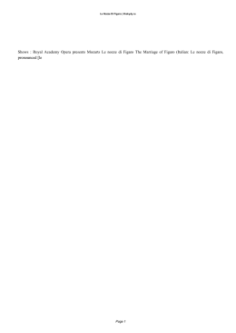 Second Edition Le Nozze Di Figaro pdf archive google books